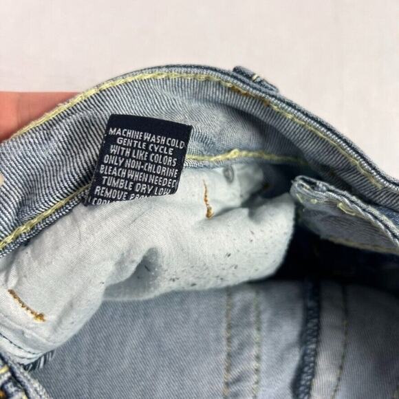 Vanilla Star Jeans Womens 7 Blue Denim Bootcut Embroidered Detail Distressed - Picture 14 of 14